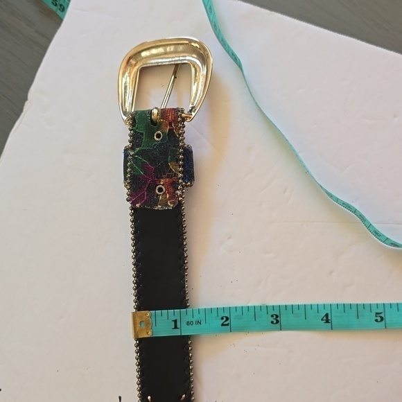 Womens Multi-Color Vintage Gem Belt Gold Buckle Sz.Medium/LARGE main image 9
